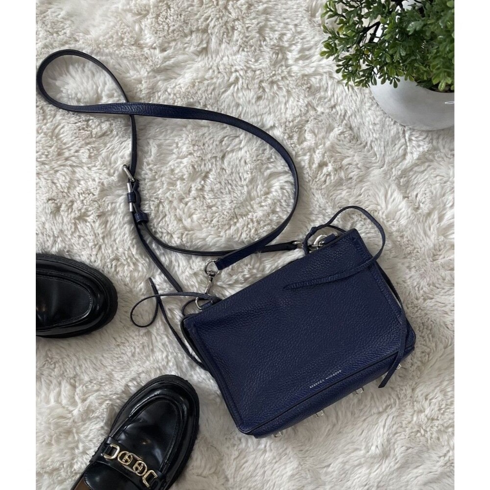 Rebecca Minkoff Regan Pebbled Leather Crossbody Navy